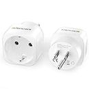 LENCENT 2 Pack Europe to US Plug Adapter, European to USA Adapter, American Outlet Plug Adapter, EU to US Adapter, Europe to USA Travel Plug Converter