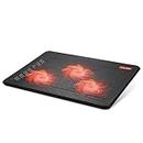 CLAW Breeze C3 Laptop Cooling Pad with 3 Motor Fans, 2 Adjustable Height, with Built-in Dual USB Hub (Black and Red)