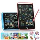 2 Pack LCD Writing Tablet, 10inch Colorful Electronic Drawing Pad Portable Erasable Reusable Doodle Board Learning Educational Toy Gift for Age 3-6 Years Old Kids (Blue/Pink)