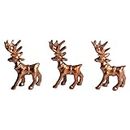 Wonder Care Figura de reno de Navidad, decoración del hogar para sala de estar, ciervo de Navidad de pie, estatua de mesa, figuras de reno en miniatura, colección de renos de color cobre (3 piezas)