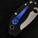 Blue 3d milled titanium clip Spyderco Manix 2 C101GP2 Manix XL ~ (NO KNIFE) 