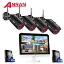 Set telecamere di sorveglianza ANRAN 2K telecamera esterna Wi-Fi con monitor 12,5"" audio NVR