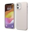 elago Compatible with iPhone 12 Case and Compatible with iPhone 12 Pro Case, Liquid Silicone Case, Full Body Protective Cover, Shockproof, Slim, Anti-Scratch Soft Microfiber Lining, 6.1 inch (Stone)