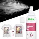 Sublimation Spray for 100% Cotton Shirts, 250ml Upgraded Formula Sublimation Coating Spray for All Fabric,High Gloss,Quick Drying and Super Adhesive Sublimation Spray for Polyester,Carton,Tote Bag,Mug
