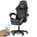 RGB Gaming Chair Ergonomic Gamer Chair Footrest Height Adjustable Office Chair