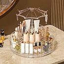 Prakal 360 Rotating Makeup Organizer Set, Organizador Perfumes, Clear Acrylic Cosmetic Display Cases, Spinning Cosmetic Storage Box for Vanity