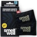 SmellWell Active Geruchsentferner - Schuhdeo - Bambusaktivkohle Geruchsabsorber - Feuchtigkeitsabsorber für Schuhe,Taschen und gegen Schweißfüße - lästige Gerüche - Black Zebra, 1 Paar, 2 x 50g