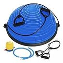 CHOUDHARY Half Balance Ball 58cm Big Size Balance Board with Resistance Bands Balance Trainer with Pump for Core Ab Training Yoga Home Fitness Stability Workout Strength Exercise Physical Therapy & Gym bosuing Ball