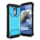 TJS Phone Case Compatible with LG Stylo 5/Stylo 5 Plus/Stylo 5V/Stylo 5X /Stylo 4/Stylo 4 Plus/Q Stylus Plus, Aluminum Magnetic Support Protective Cover (Blue)