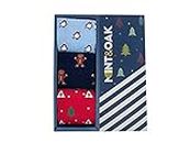 Mint & Oak Printed Christmas Socks For Men, Cotton Crew Colorful Secret Santa Gift Box for Men, Xmas Calf Length Boys Socks With Fun Prints - Gift Box of 3