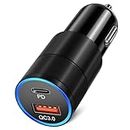 USB C Car Charger,Bangfun 36W Dual Port Car Charger USB C Fast Charge, 12V Car Phone Charger Cigarette Lighter Adapter Plug for iPhone 15 14 13 12 11 Pro Max,Samsung S24 S23 S22 A53 A14(Black, A+C)