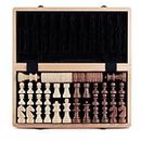 A&A 38,1 cm Folding Wooden Chess & Checkers Set w/ 7,6 cm King Height Chess / 2 Extra Queen/Staunton Wooden Chessmen/Walnut Box w/Beech Box w/Maple & Walnut Inlay
