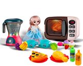 2 in 1 Kids Pretend Play Kitchen Appliance Set & Microwave Oven Mini Toys Set