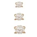 3PCS Scarf Ring Clip for Women, Women's Elegant Pearl Floral Scarf Brooch Ring, Scarf Buckle Ring, Lady Decoration Accessories for Coat Belt Scarf Fixed (White)