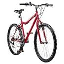 Insync Breeze SLR Women's Mountain Bike With 26-Inch Wheels & 16/18/20-Inch Steel Frame, 18-Speed Shimano Gearing & Shimano Revoshift Shifters, Freewheel 6 Speed Index 14-28 T, V-Brake, Red Colour