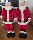( 2 )Vintage GEMMY 4ft Tall Animated Singing  And Dancing Karaoke Santa Claus 