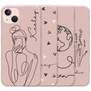 Personalised Pink Aesthetic Phone Case Name Cover For iPhone 13 12 11 14 15 XR