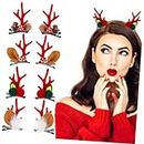 FRCOLOR 8 Pairs Hairpin Christmas Womens Hair Accessories Deer Antlers Headband Christmas Barrettes for Women Christmas Reindeer Hair Clip Girl Hair Clips Clothing Child Corner Clip