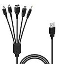 Mcbazel 5 in 1 USB Charging Cable for Nintendo Lite/NDS/New 3DS XL/3DS/3DS XL/3DS/2DS/DSi XL/Wii U, Multi Function Charger Cable Multi-Interface Data Transfer Cable for GBA SP/PSP 1000/2000/3000, 4FT