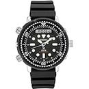 Seiko SNJ025 Hybrid Dive Watch for Men - Prospex - Solar, with Black Dial, Lightweight Matte Black Case, and Stopwatch Function, 200m Water-Resistant