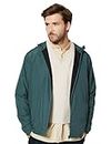 Amazon Brand - Symbol Men's Solid Full Sleeves Regular Fit Hooded Casual Jacket (AW20-LW-SY-21_Bottle Green_M)
