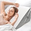 COOLBEBE Bed Wedge Pillow for Sleeping, Adjustable Folding Wedge Pillow for Snoring and After Surgery - 9 & 11 Inch, Elevated Triangle Pillow for Back Pain Relief, Acid Reflux, Keen and Leg Support