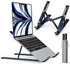 Laptop Stand, iVoler Laptop Holder Riser Computer Tablet Stand, 6 Angles Adjustable Aluminum Ergonomic Foldable Portable Desktop Holder Compatible with MacBook,iPad, HP, Dell, 10-15.6” Midnight Blue