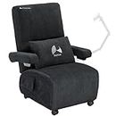 Bauhutte G-410-BK Deluxe Gaming Sofa, Recliner, Gaming Chair, Single Seater, Black, Desk Sofa with Casters, Ottoman