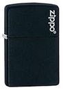 Zippo 218ZL, Black Matte Logo Lighter