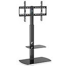 Universal TV Stand, TV Cart,Floor TV Stand Office Display Shelf with Height Adjustable TV Mounts for 37-65 inch LCD LED OLED Plasma Flat Panel Screens
