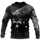 WSXJJ Viking Tattoo Fenrir Pullover Hoodie for Men, 3D Printed America Australia Flag Long Sleeve Sweatshirt Casual Scandinavian Clothing Oversized Loose Jacket,Aus Fenrir Hoodie,4XL