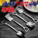 Stainless Steel Shovel Teaspoon Coffee Dessert Spoon Idea 4x/set Flatware Gift D