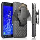 Rome Tech Holster Case with Belt Clip for Samsung Galaxy J7 / J7 V (2nd Gen) / J7 Refine / J7 Star - Slim Heavy Duty Shell Holster Combo - Phone Cover with Kickstand Compatible with Galaxy J7 - Black