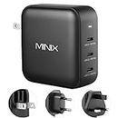 MINIX NEO P140 GaN III 140W USB-C-Ladegerät mit 3 USB-C-Anschlüssen (max. 140 W), faltbares Schnellladegerät, kompatibel mit MacBook Pro/Air, iPad Pro, iPhone 14 Pro/13,Galaxy, Laptop und mehr.