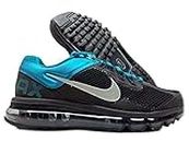 NIKE Women's Air Max+ 2013, Women's Running Shoe. BLACK/REFLECTIVE SILVER/TROPICAL TEAL