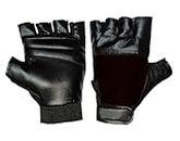 SIMRAN SPORTS Gym Gloves, Fitness Gloves, Black Leather Gym Gloves, Sports Gloves for Fitness and Training