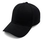 Baseball Cap Hat Men Women - Classic Adjustable Plain Blank, BLK