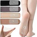 Cazuela Women Stocks Invisible Slip-resistant Crystal Silk Socks Summer Sheer Ankle Socks Gift for Mother (5 Pair, Multi Color)