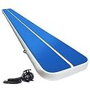 Everfit 6x1m Air Track Gymnastics Tumbling Mat Exercise Cheerleading Inflatable Tumble with Electric Pump for Home Use/Gym/Training Blue Yoga Airtrack Equipment