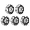 uxcell 6301-2RS Deep Groove Ball Bearing 12x37x12mm Double Sealed Chrome Steel Bearings 5-Pack