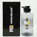 MuscleBlaze Gallon Water Bottle, Gym/BCAA/Protein Shaker Bottle, with Blender Ball, Leakproof, BPA-Free Plastic, 1.5 litre, Multicolor