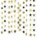 52 Feet Reflective Star Paper Garland,Sparkling Star Bunting Banner Hanging Decoration Twinkle Little Star Party Garlands Glitter Star Garland Streamer Kit For Birthday Wedding Banner Backdrop (Gold)