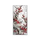 Cuadro en lienzo, póster de flor de ciruelo simple de estilo chino, cuadro de arte de pared en lienzo para la decoración del hogar de la sala de estar 60x120cm sin marco