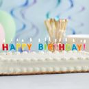 Creative Converting 101047 Assorted Bright Color "Happy Birthday!" Candle Pick Set - 14/Set