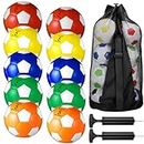 Libima 13 Pcs Soccer Ball Bulk 10 Pcs Size 5 Soccer Ball with 2 Pump Deflated and Carry Bag Youth Soccer Ball Operation Soccer Training Gift(Colorful, Fresh Style)