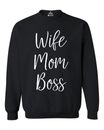 Wife Mom Boss Crewnecks Mother's Day Mom Life New Mom For Mom Cute Sweatshirts