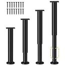 Wlrrcwdttc 4 Pcs Adjustable Height Bed Support Legs for Bed Frame/Bed Center Slat, Metal Adjustable Furniture Legs 10-17 inch for Bed/Sofa/Cabinet/Couch/Dresser/Table -Heavy Bed Replacement Legs