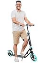 Adult Scooter - Folding, Adjustable Height, Big Wheels, Lightweight All-Aluminum Frame | Suitable for Teens 12+ | 300lbs Weight Limit