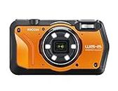 RICOH WG-6 Orange Camera 20MP Higher Resolution Images 3-inch LCD Waterproof 20m Shockproof 2.1m Underwater Mode 6-LED Ring Light for Macro Photography