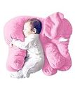 DearJoy Big Fibre Filled Baby Pillow and Stuffed Animal Elephant Soft Toy of Plush Hugging Pillow Material for Kids Boy/Girl as Birthday Gift (60 cm, Pink)Polyester
